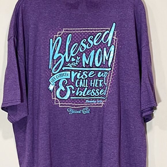 Purple Blessed Girl Blessed Mom Plus Size T-Shirt. Size 2XL. - Picture 7 of 7